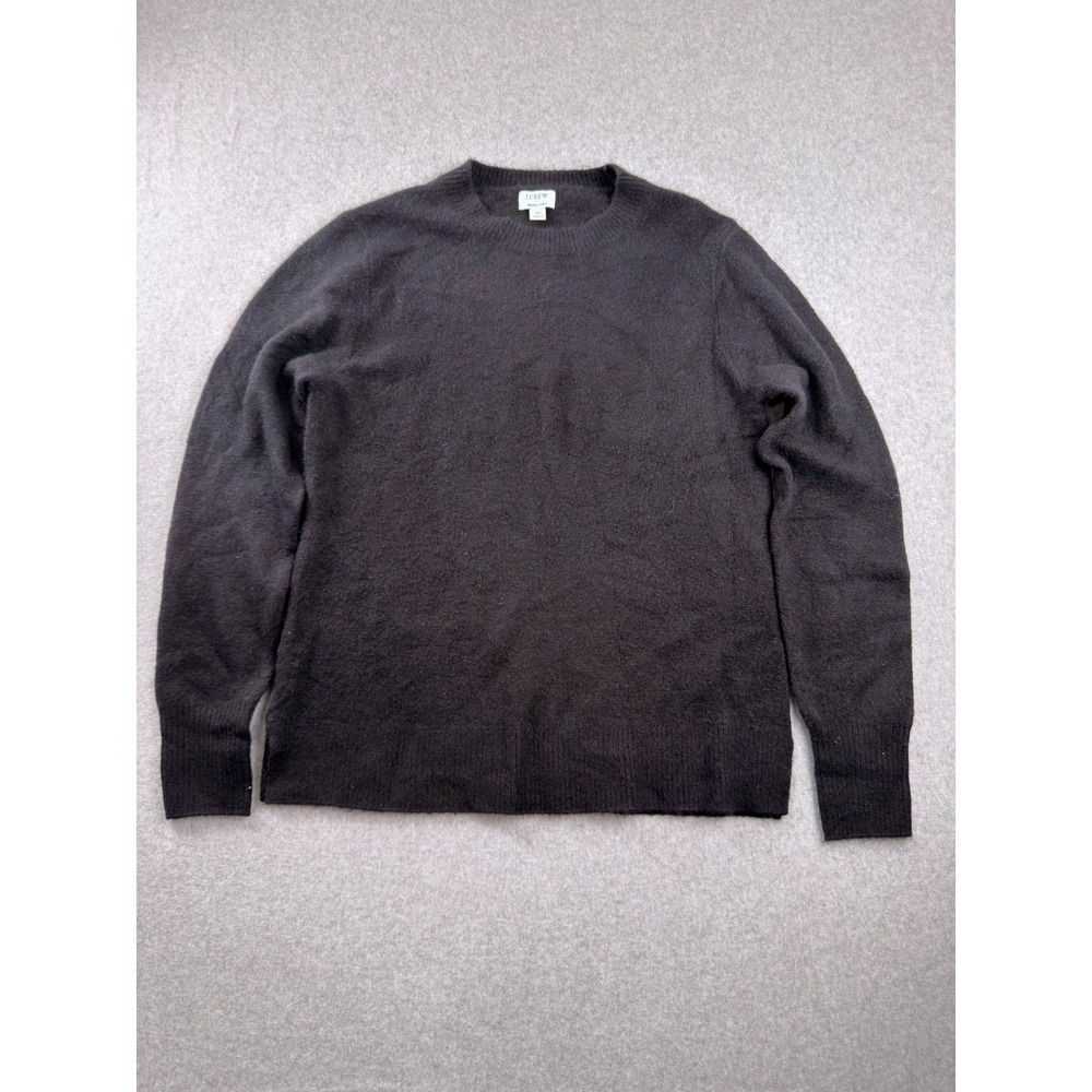 J.Crew Extra-Soft Crewneck Sweater Black Wool Blend Knit Mens Medium M 0944